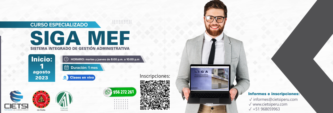 curso especializado sistema integrado de gestiOn administrativa     siga mef 2da ediciOn 2023